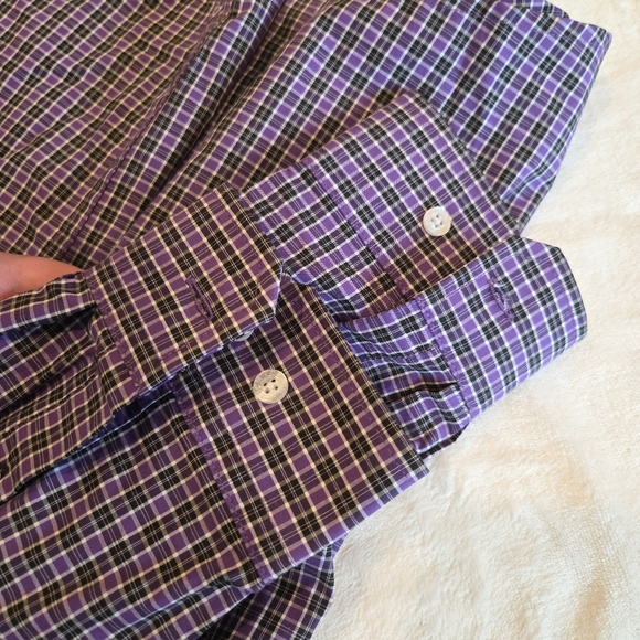 ‼️3/$30‼️ Cinch Shirt Men Purple/black Plaid Long Sleeve Button Up Cotton Medium - Picture 13 of 13